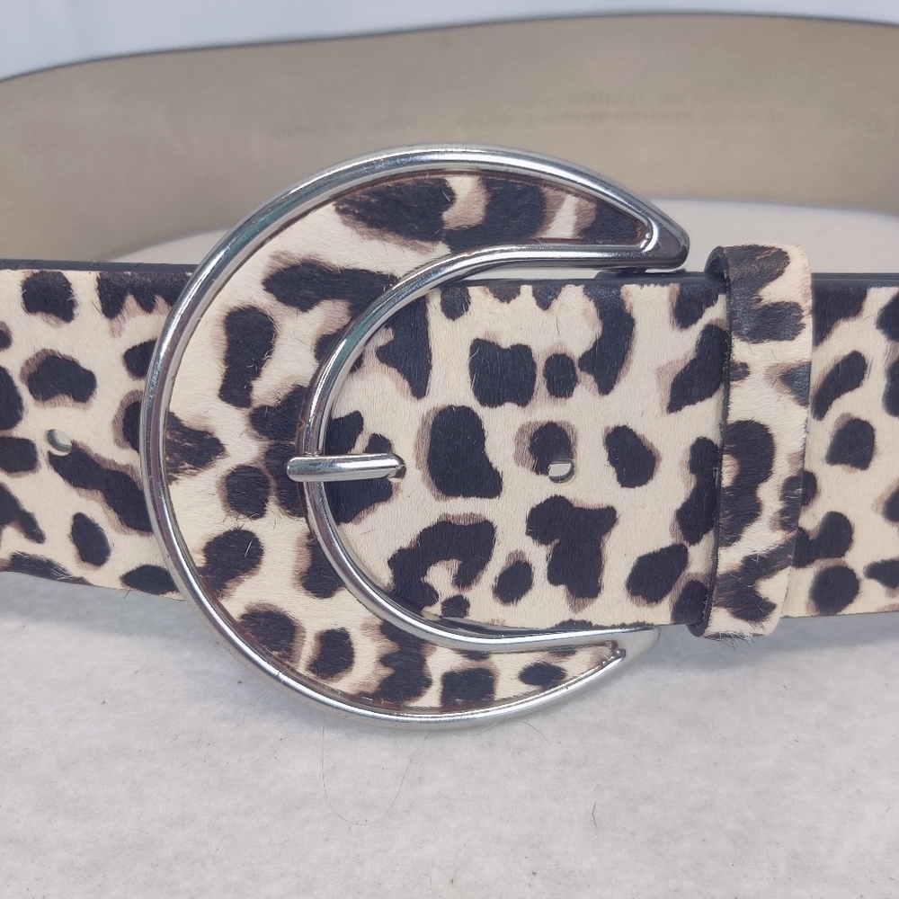 WHBM Animal Print Belt Calf Hair Size S Accent Statement White House Blck Market - Picture 3 of 11